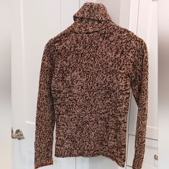 Gap Lambswool/Cotton Turtleneck Sweater Marled  Rolled Hem Size Medium - Picture 2 of 9